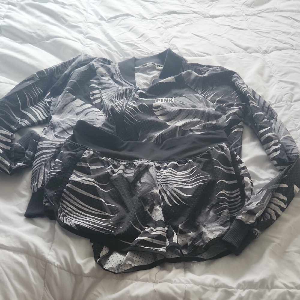 Victoria's Secret PINK Black and White Polka Dot Jacket